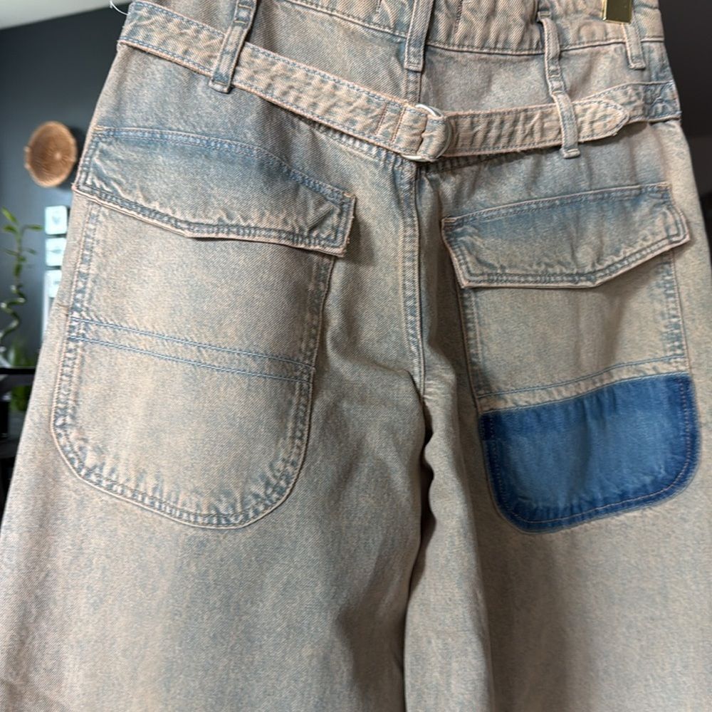 NWOT Free People Waterfalls Baggy Wide Leg Jeans Denim Low Slung Zip Cotton - Picture 14 of 15